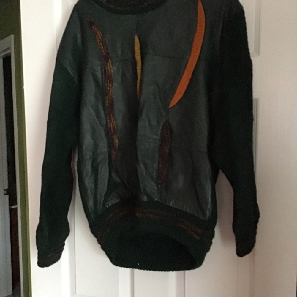 Men’s leather sweater.